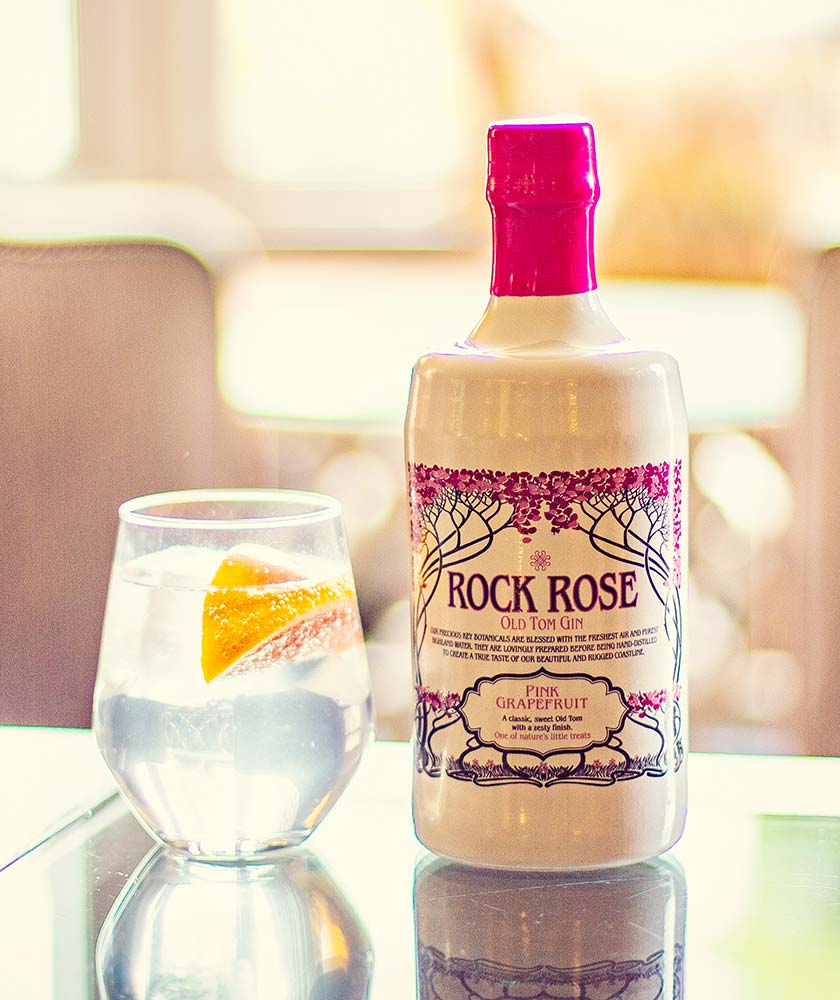 Rock Rose Old Tom Pink Grapefruit Gin Bottle